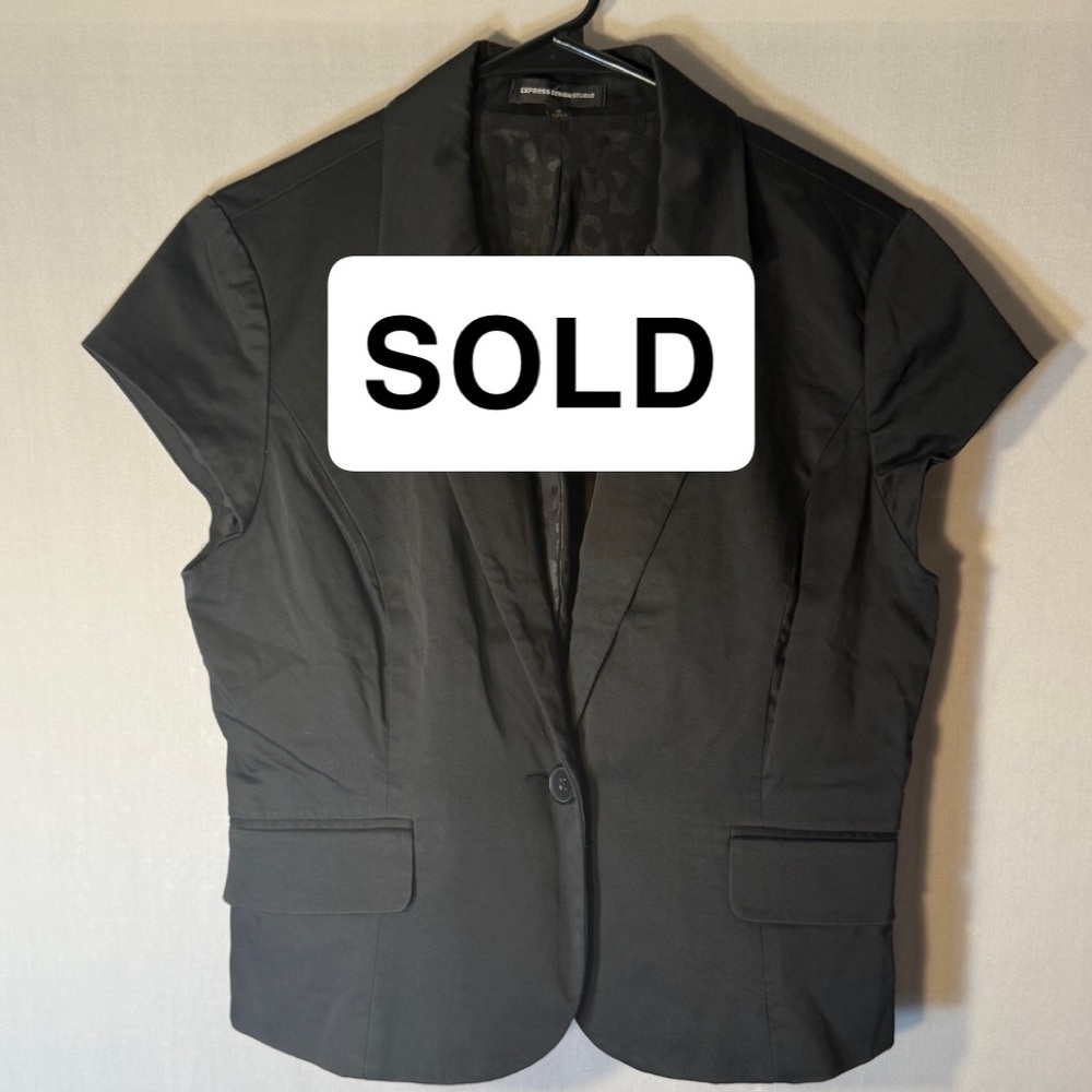 Express Black Short Sleeve Blazer